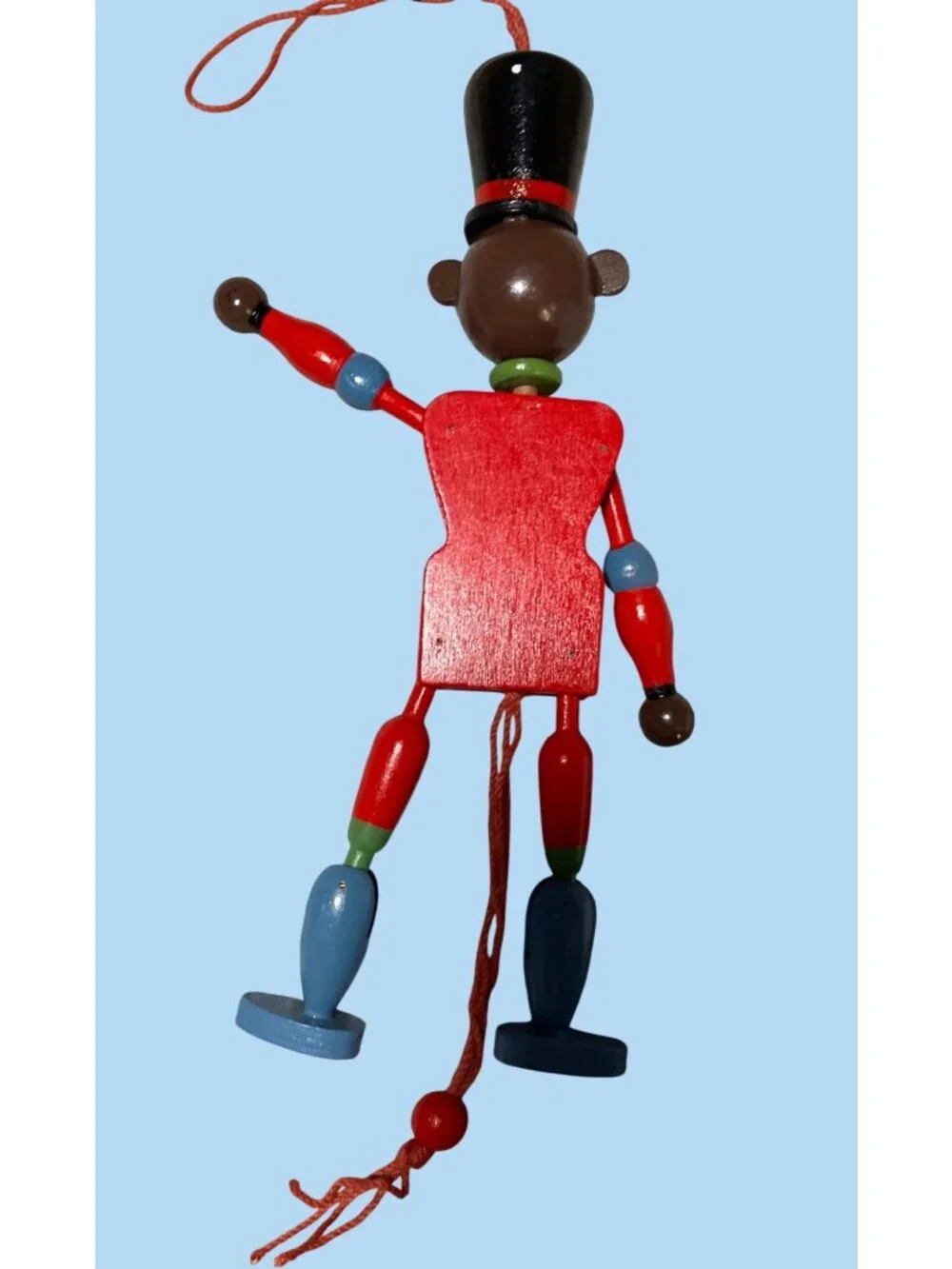 Wooden Bear Nutcracker Ornament With Pull String Mechanism